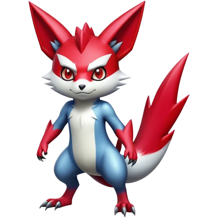 Cool Edgy Badass Shiny Digimon-Sneasel-Zangoose-hybrid full body emoji