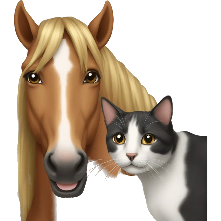 horse whit  cat hond emoji