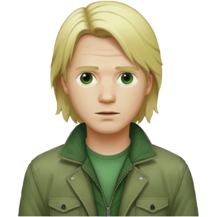 james silent hill a man with blonde long  hair and green jacket emoji