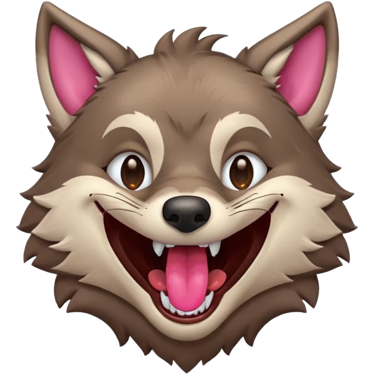a wolf laughing really hard emoji