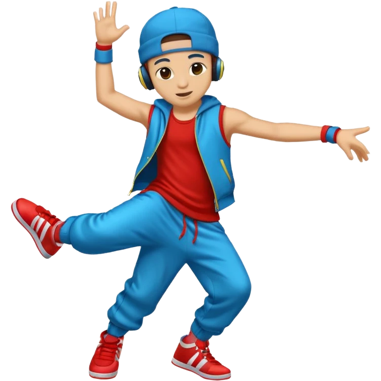 street dancer boy with music item emoji