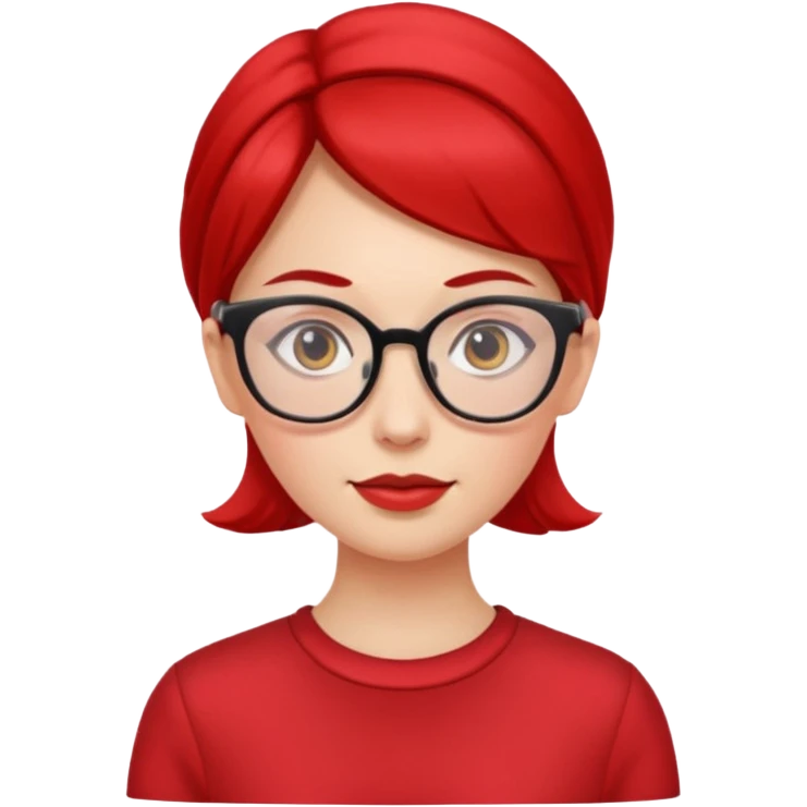 red clothed lady person with eyeglass emoji