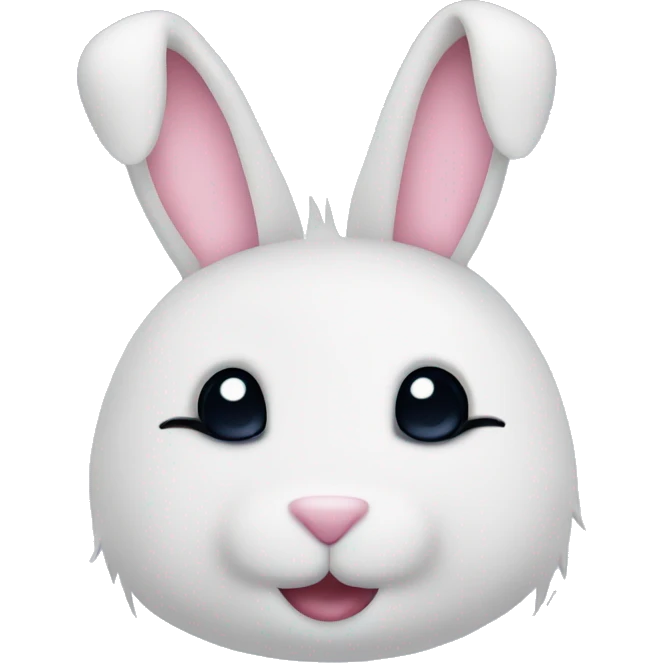 cute white bunny face with sparkles emoji