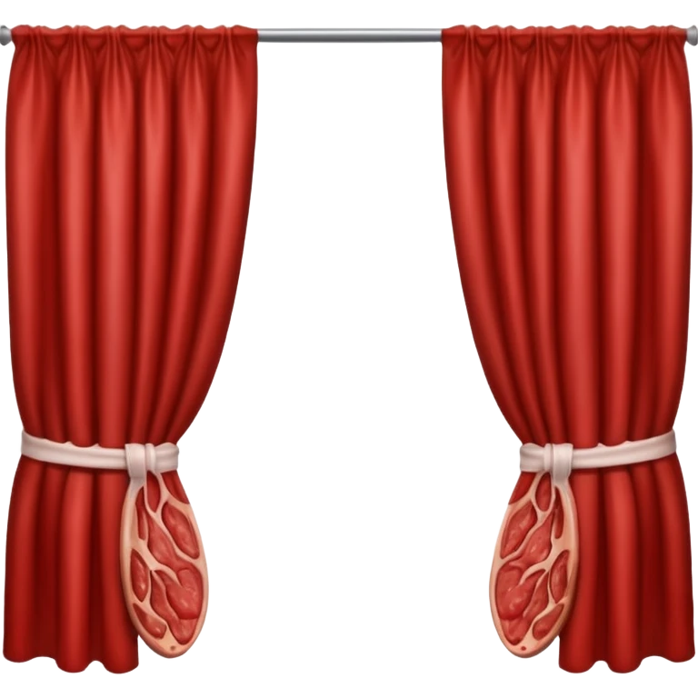 Curtains made of meat emoji