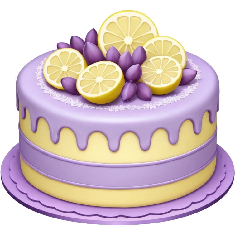 Lemon and lilac cake emoji
