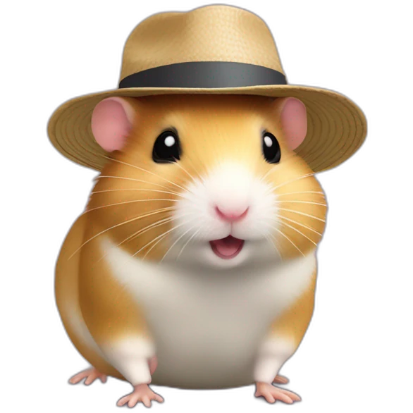Un hamster avec un chapeau chinois  emoji