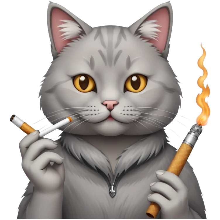 Cat holding a cigarret  emoji