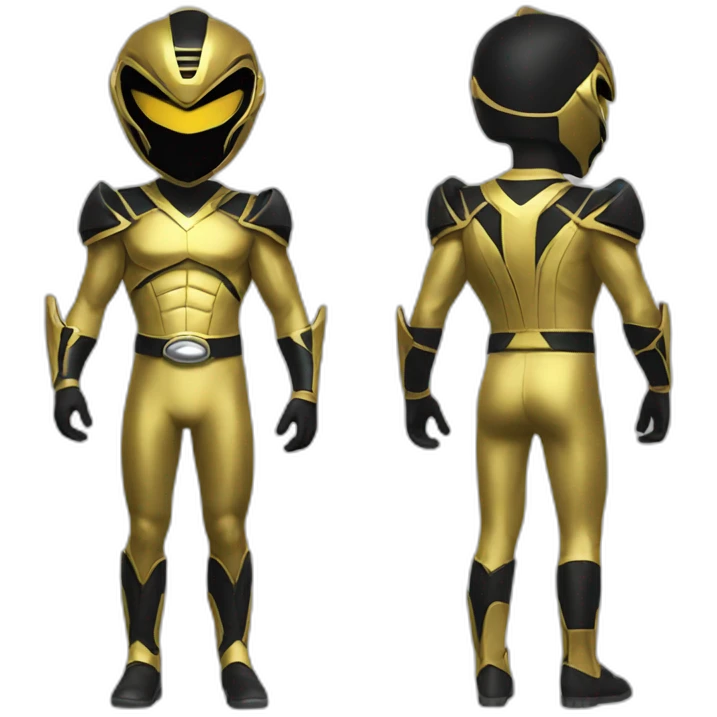 black gold power ranger full body emoji