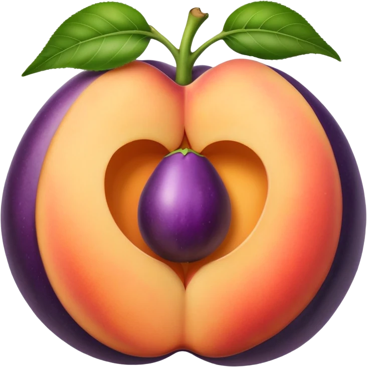 Hole in peach and an eggplant  emoji