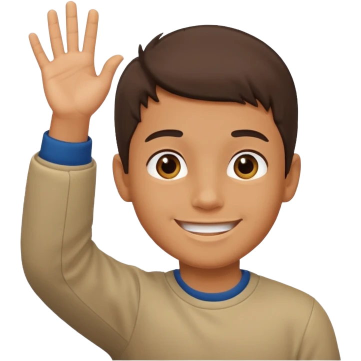 boy raising his hand emoji