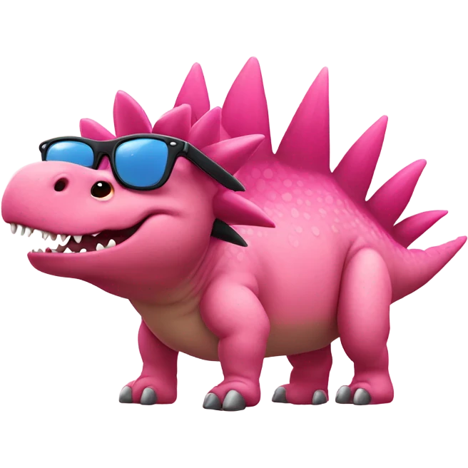 pink stegosaurus with sunglasses emoji