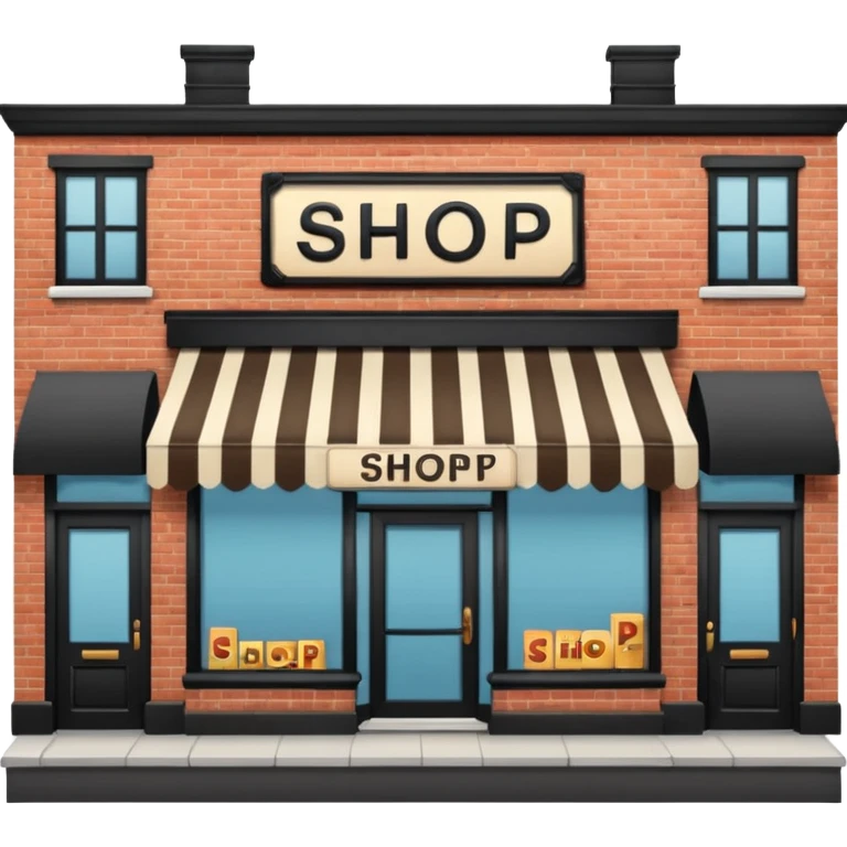 shop with the word shop in the sign emoji
