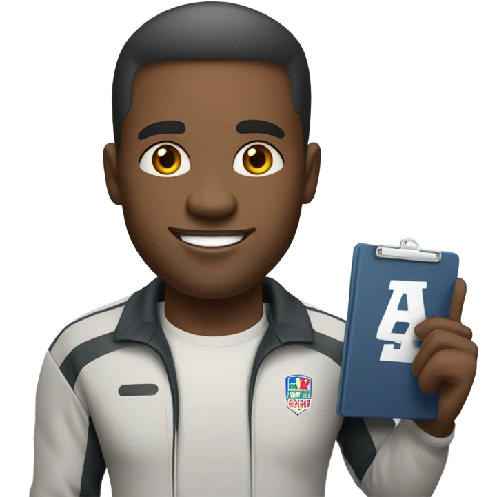 African-American/korean football coach emoji