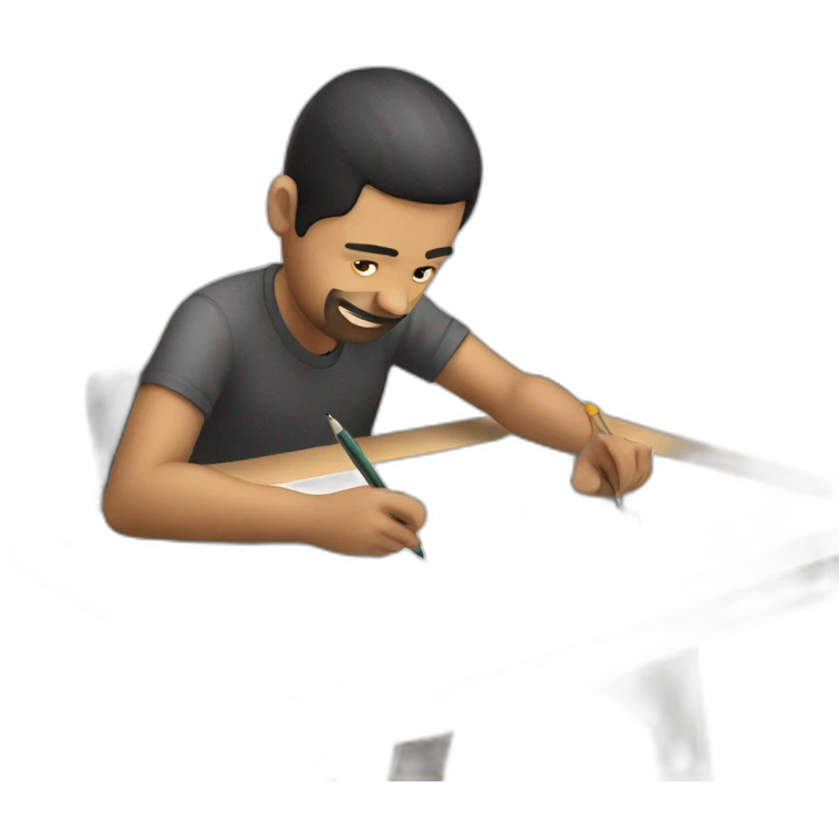 A person drawing on his drawin table emoji