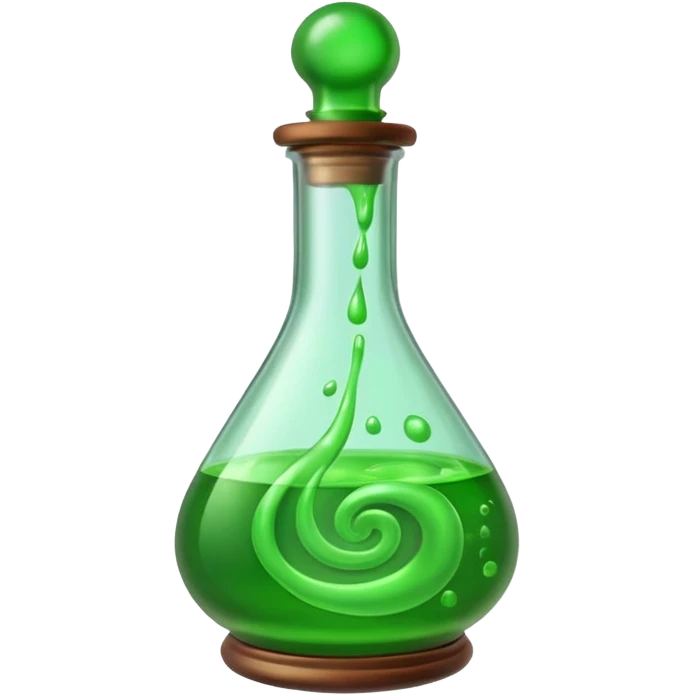 Glass potion bottle with green liquid emoji