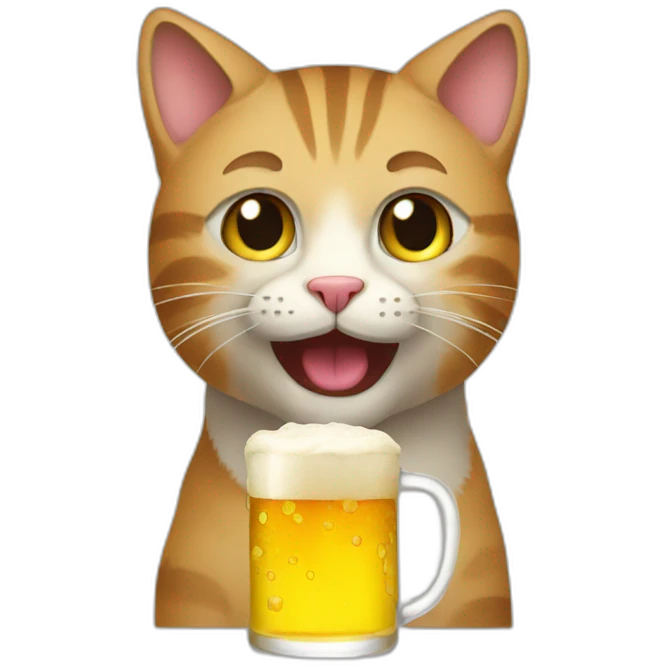 A cat drink beer emoji