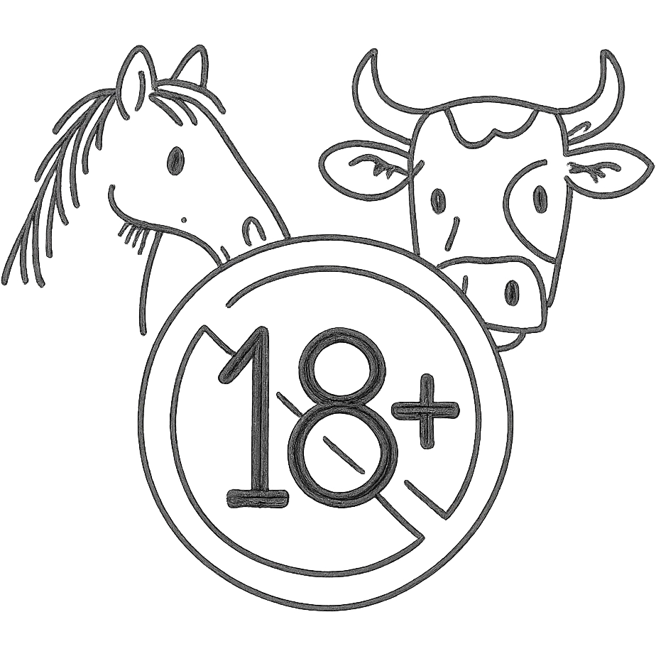 Horse and Cow, add the forbidden icon such as forbidden 18 emoji