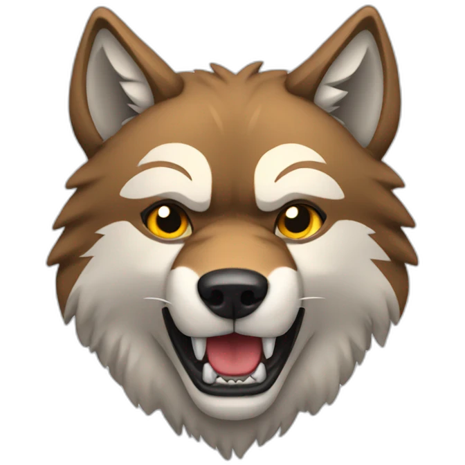 wolf with muscle emoji