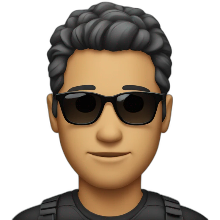 Handsome bold guy with sunglasses emoji