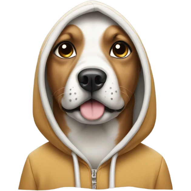 Dog wearing a hoodie emoji
