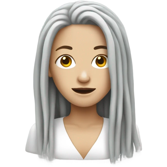 White woman with blind dreadlocks emoji