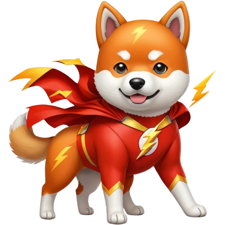 Akita Inu in a flash costume emoji
