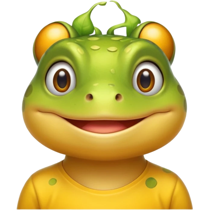 blonde frog with yellow shirt  emoji