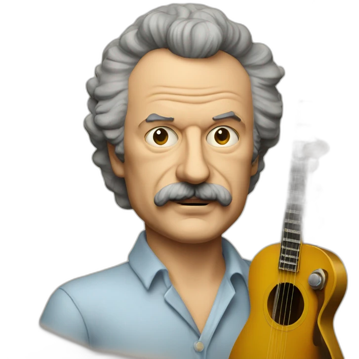 george brassens avec pipe et guitare emoji