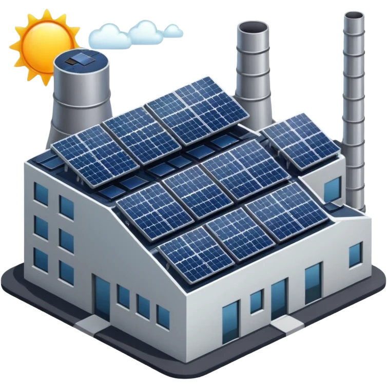 factory with solar panels emoji