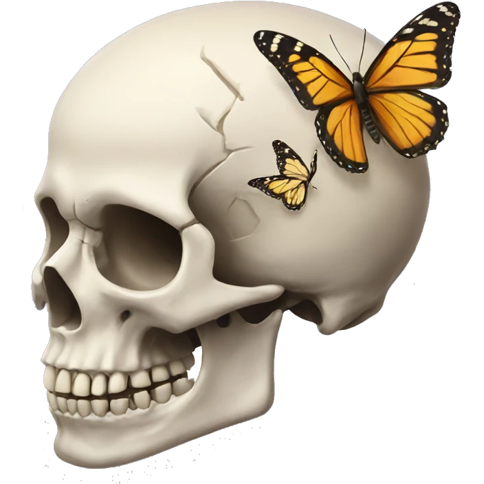Skull with butterfly  emoji