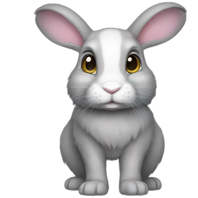 rabbit-lop-gray-fullbody emoji