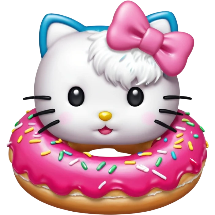 hello kitty taking a bite of a donut emoji