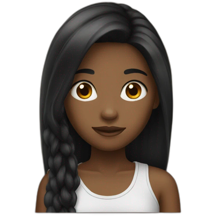 Black long hair girl emoji