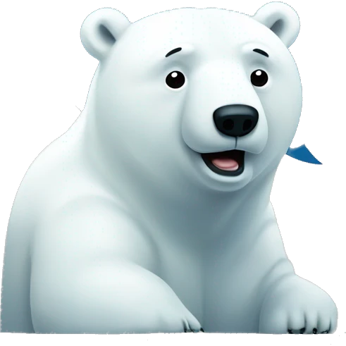 Polar bear with a thought bubble emoji