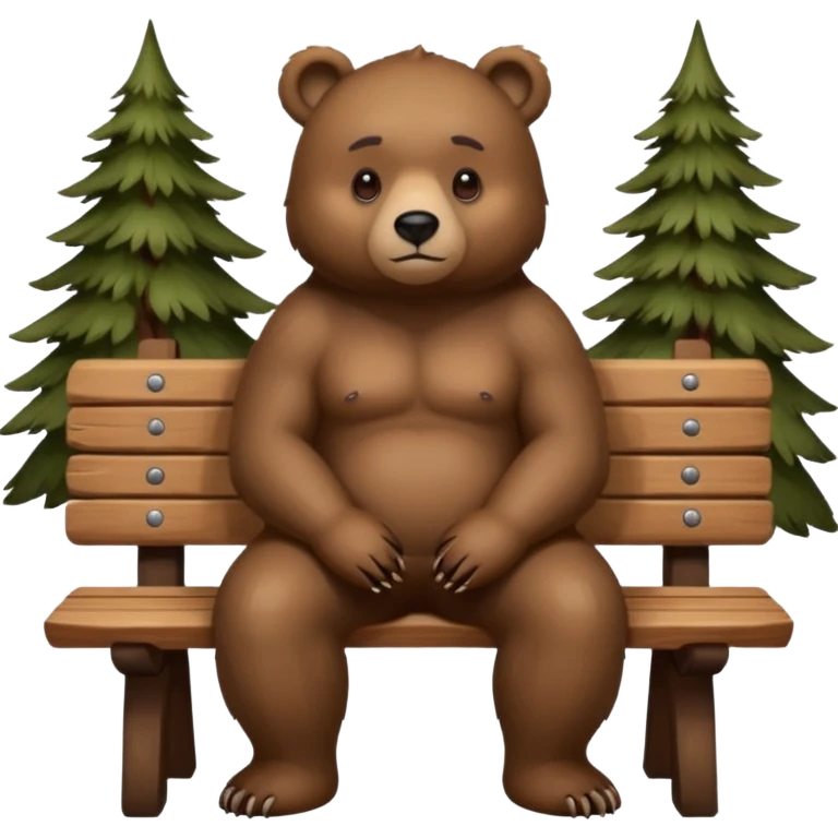 bear sitting on a bench emoji