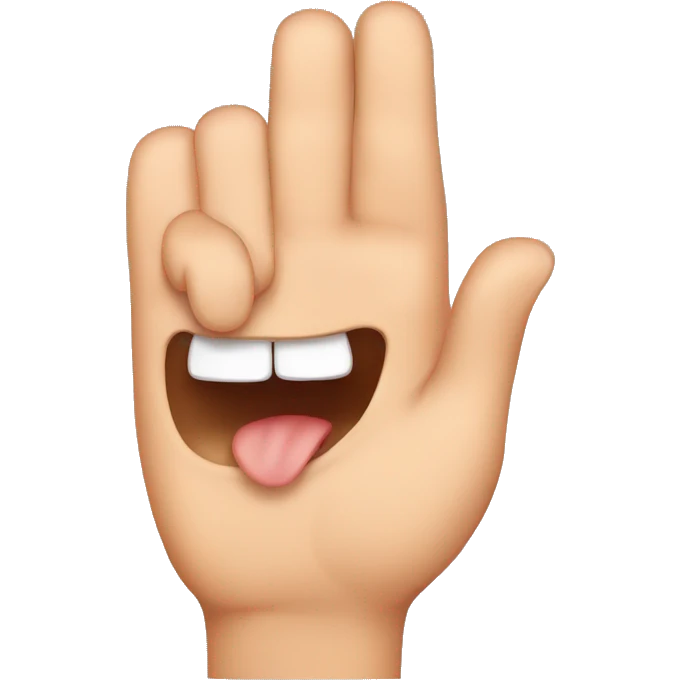 cute finger biting emoji
