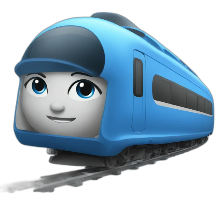 Train high velocity blue girl driving emoji