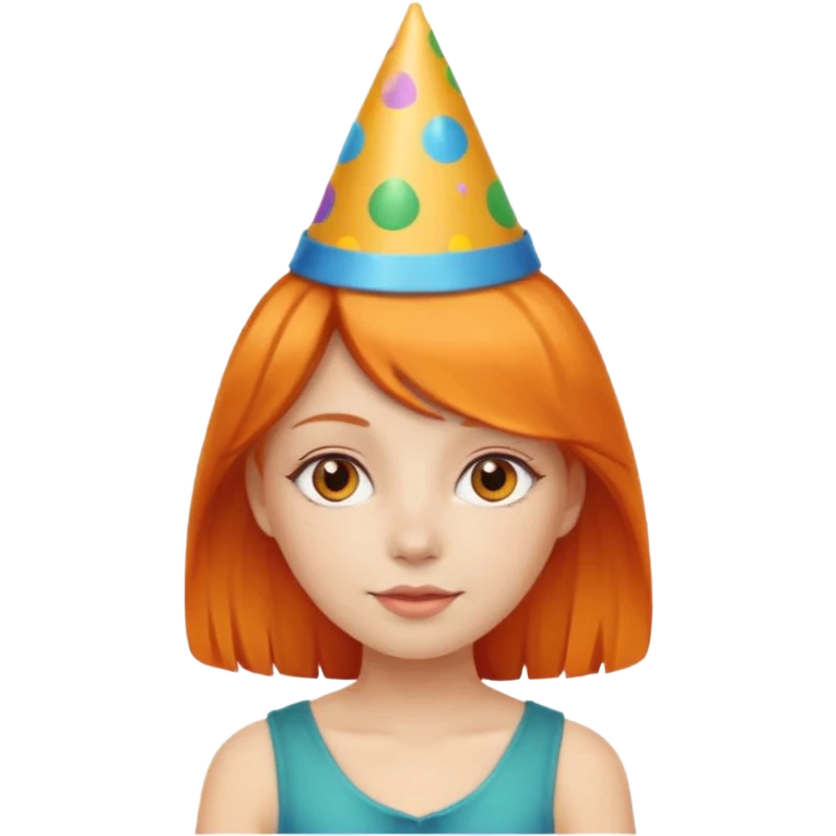 party hatted orange haired girl emoji
