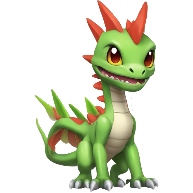 Colorful Edgy Chibi-Greymon-Flygon-Velociraptor-Pokémon emoji