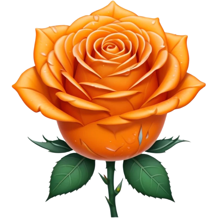 Frozen orange rose emoji