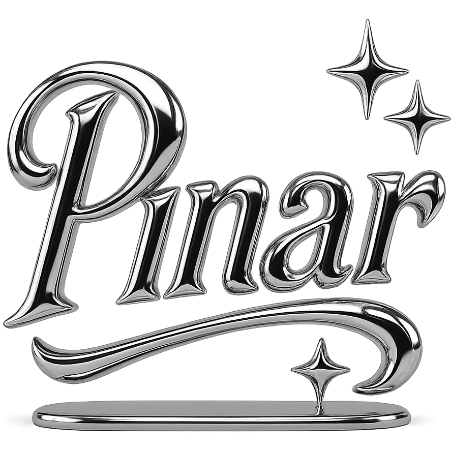 Write "Pınar" in this style, try majesty fonts. Add two or three stars around it so that it looks like this but it has a hand-drawn shape. emoji