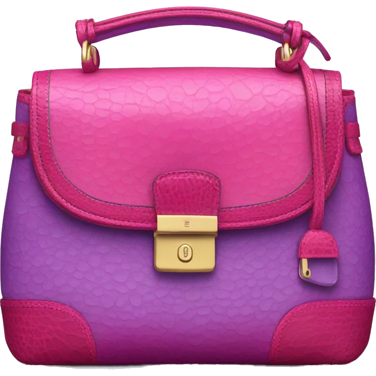 Hot pink and violet Brahmin bag emoji