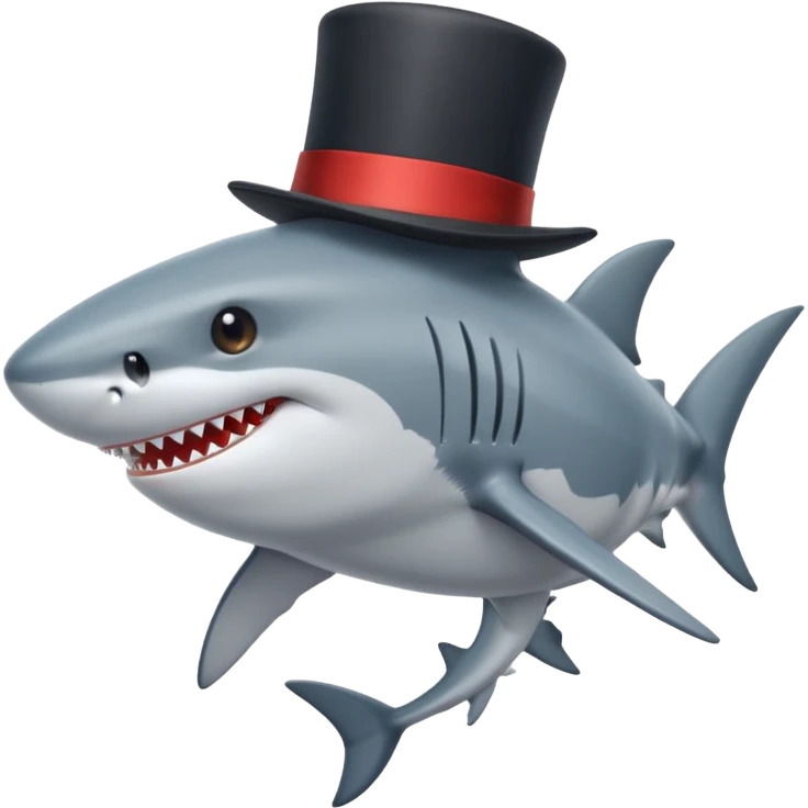 Shark with a top hat emoji