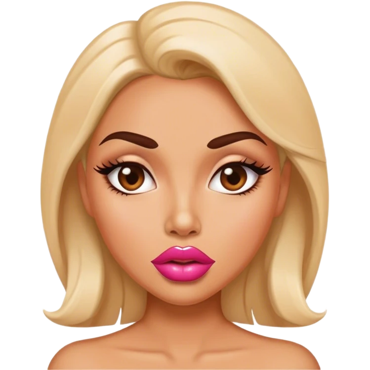 sassy girly pop botox face big lips emoji