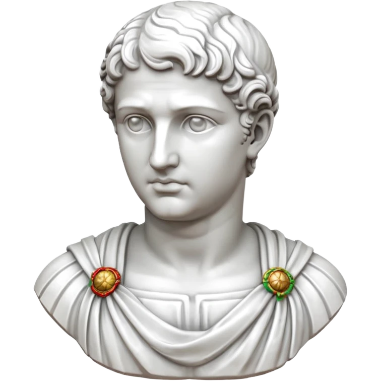 white classical roman bust, white stone emoji