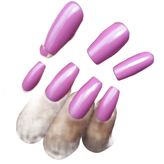 Acrylic pink chrome nails  emoji