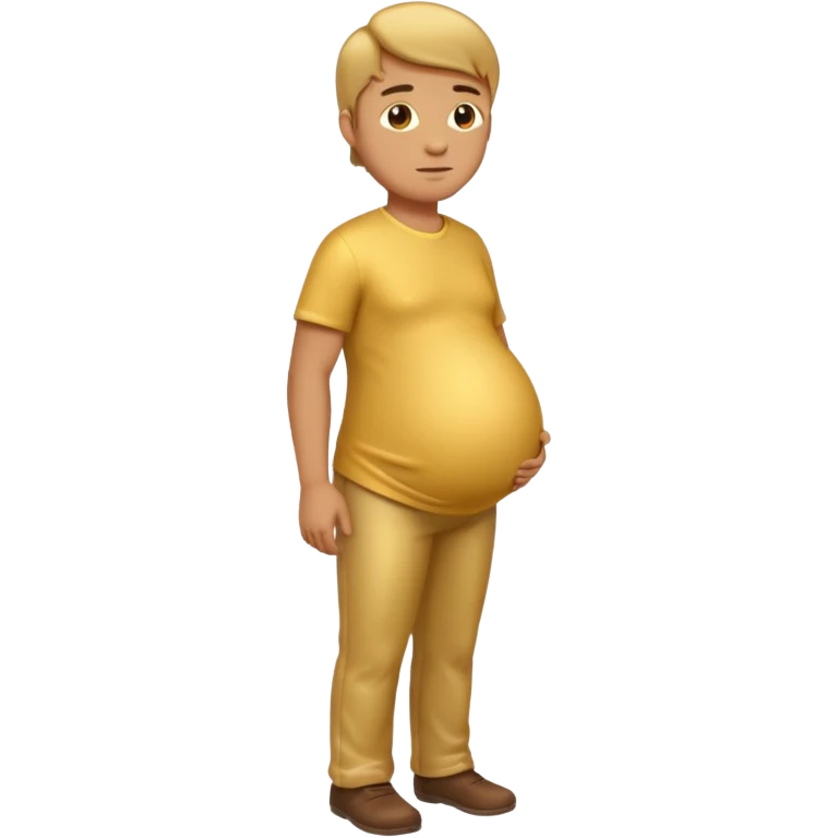 pregnant man emoji, side view, all gold emoji
