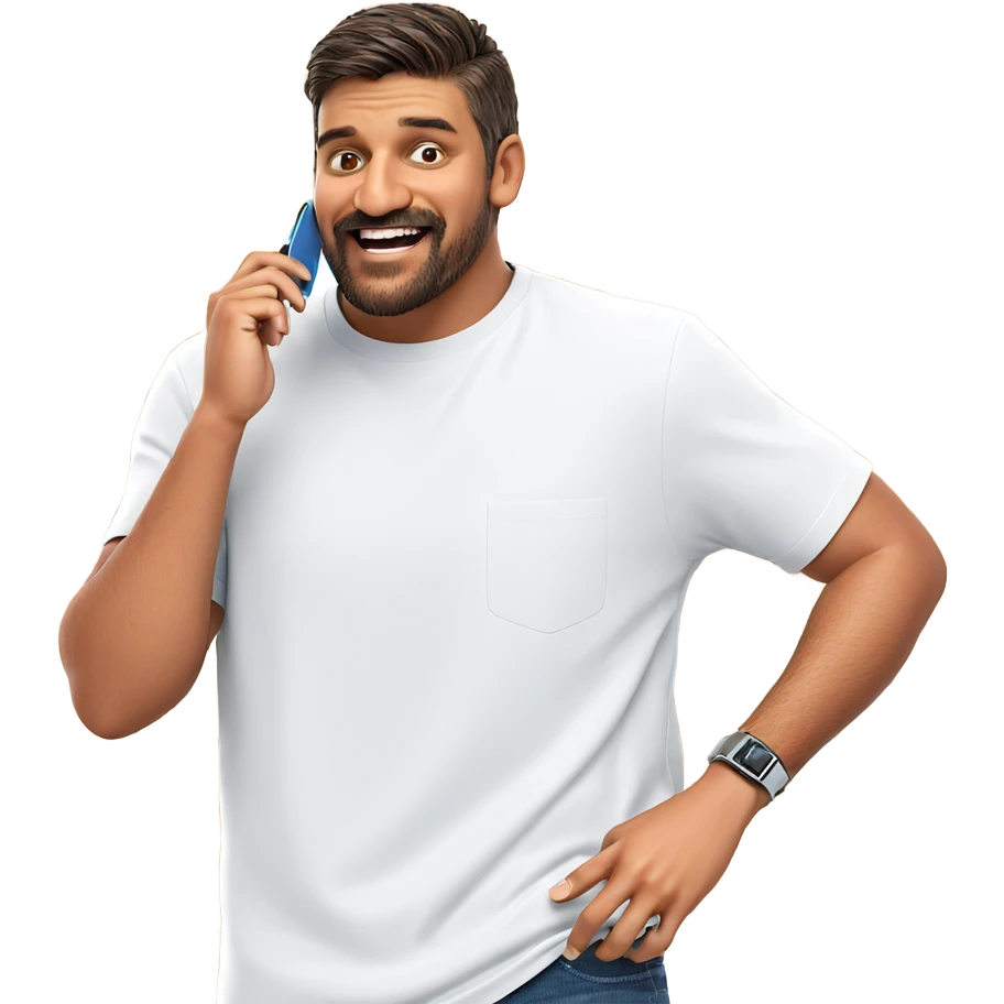 smiling boy with phone emoji