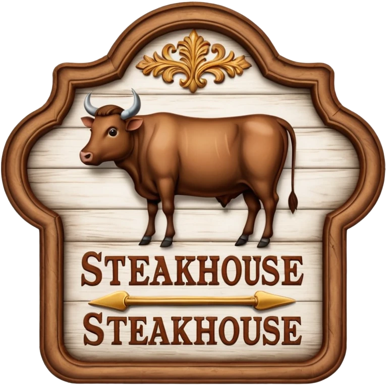 classic steakhouse sign, warm lighting emoji