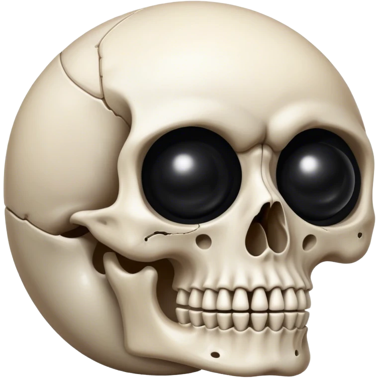 skeleton with an eight ball nine ball in eyes emoji